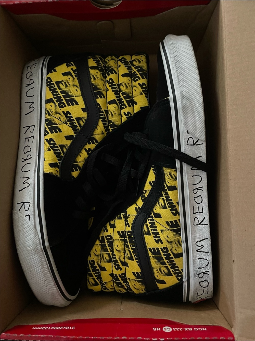 Men’s  Yellow Black Skate-Style High-Top Sneakers